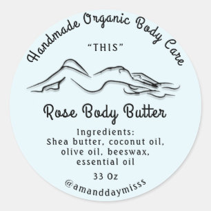 Pegatina Redonda Cuerpo Mantequilla Balm Cuidado Paquetes Blue Past