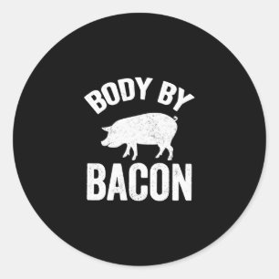 Pegatina Redonda Cuerpo por amante de los cerdos de tocino