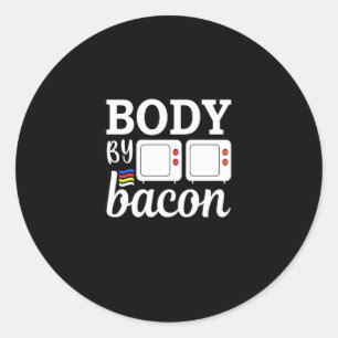 Pegatina Redonda Cuerpo por bacon Essential Funny Bacon Lover