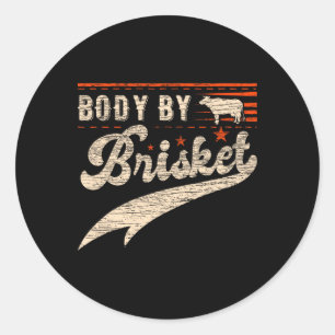 Pegatina Redonda Cuerpo Por Brisket Bbq