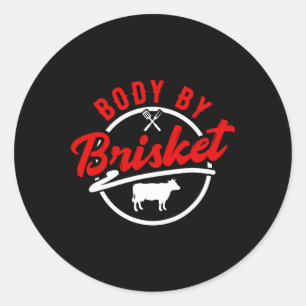 Pegatina Redonda Cuerpo Por Brisket Bbq 1