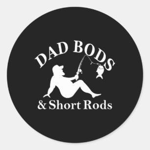 Pegatina Redonda Cuerpos de Papá y Cañas Cortas Amantes Divertidos