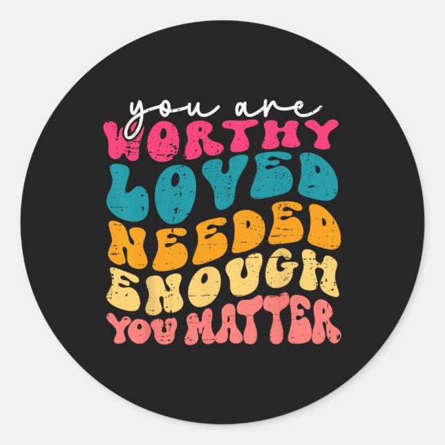 Pegatina Redonda Cuestión Amabilidad Tenga Cuidado De La Salud Ment (Anverso)