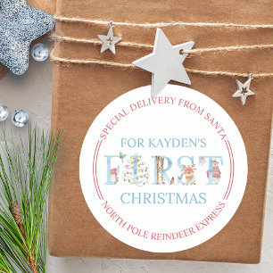 Pegatina Redonda Cuestión de entrega especial del Polo Norte Prime