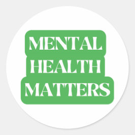 Pegatina Redonda Cuestiones de salud mental - Concienciación genera