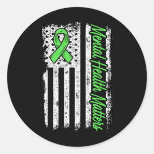 Pegatina Redonda Cuestiones de salud mental Lucha contra el estigma