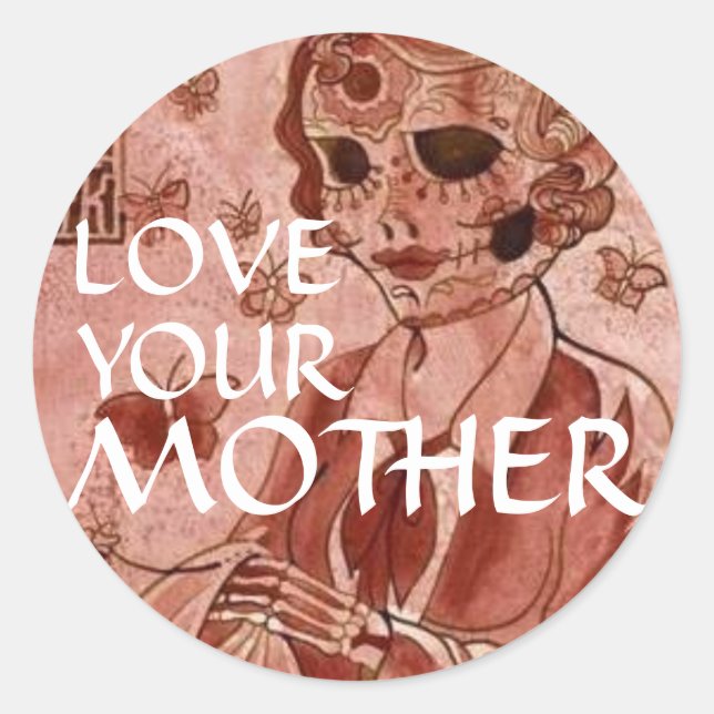 Pegatina Redonda Cuestiones madre (Anverso)