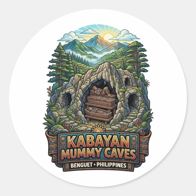 PEGATINA REDONDA CUEVAS KABAYAN (Anverso)