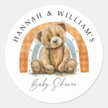 Cuidada Acuarela Teddy Bear Y Arcoiris Baby Shower