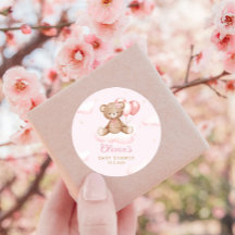 Cuidada color rosa Teddy Bear Boho Baby Shower