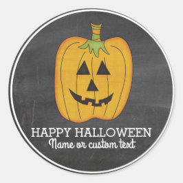 Pegatina Redonda Cuidada Halloween Funny Calabaza Jack O Lantern Pe