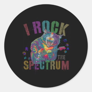 Pegatina Redonda Cuidada I Rock The Spectrum Autism Mom Motivationa