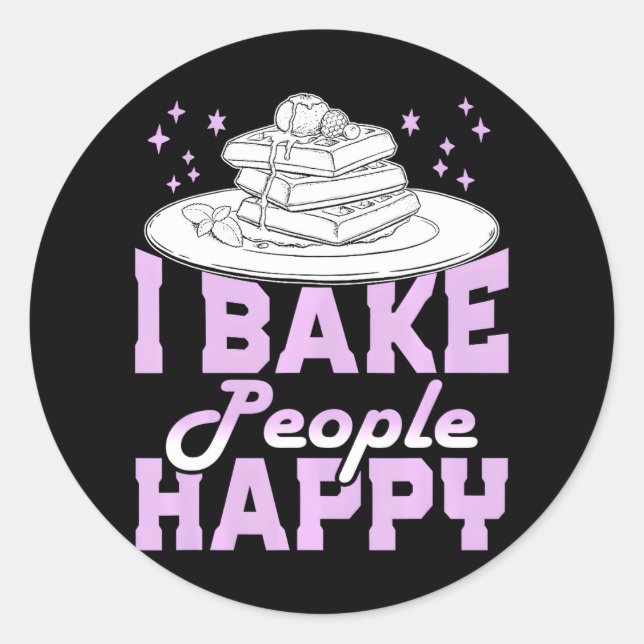 Pegatina Redonda Cuidada Que Hago Gente Feliz Fundido Chef Pastel (Anverso)