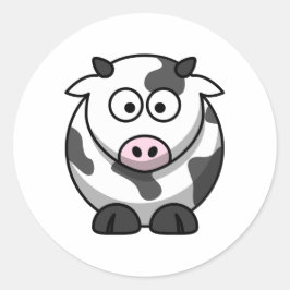 Pegatina Redonda Cuidada vaca Personalizado redonda