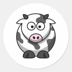 Pegatina Redonda Cuidada vaca Personalizado redonda