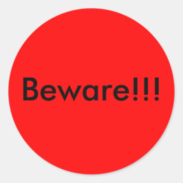 Pegatina Redonda Cuidado con el lindo Naranja de Halloween espumoso