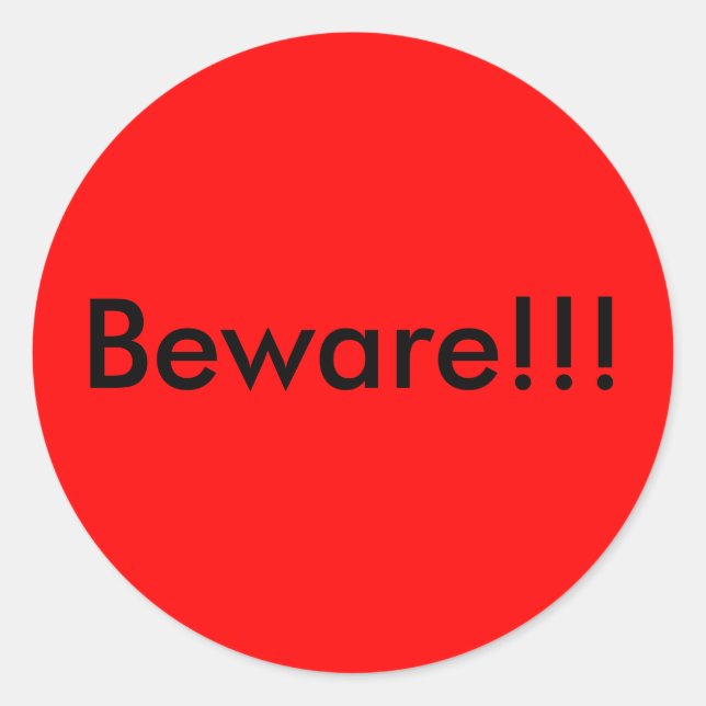 Pegatina Redonda Cuidado con el lindo Naranja de Halloween espumoso (Anverso)