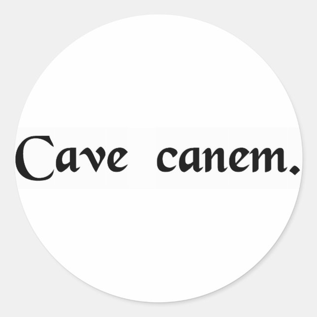 Pegatina Redonda Cuidado con el perro (Anverso)