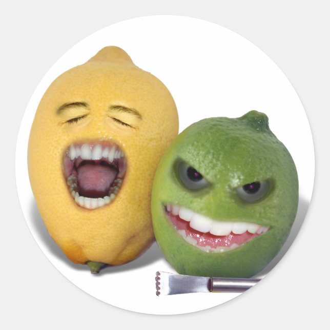 Pegatina Redonda Cuidado con Lemon Zester (Anverso)