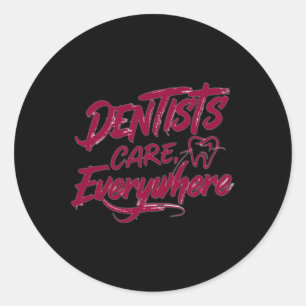 Pegatina Redonda Cuidado de los dentistas