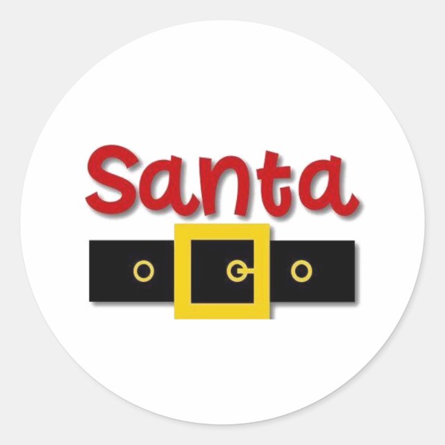 PEGATINA REDONDA CUIDADO **SANTA** NAVIDADES (Anverso)