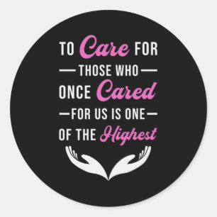 Pegatina Redonda Cuidados Cuidadores Cuidados Enfermera Enfermería