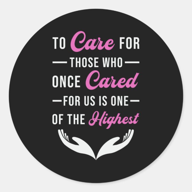 Pegatina Redonda Cuidados Cuidadores Cuidados Enfermera Enfermería  (Anverso)