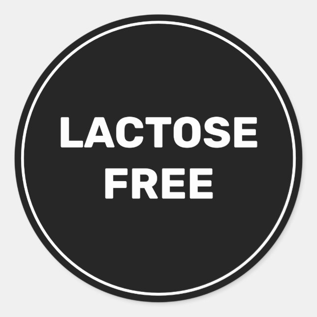 Pegatina Redonda Culinario seguro para alérgicos sin lactosa (Anverso)