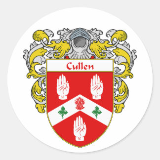 Pegatina Redonda Cullen Coat of Arms (Mantled)