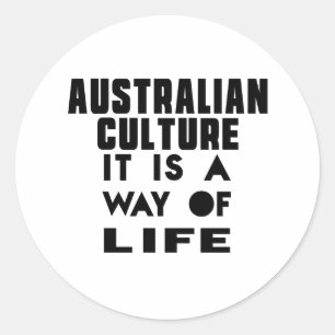 PEGATINA REDONDA CULTURA AUSTRALIANA ES UNA MANERA DE VIDA