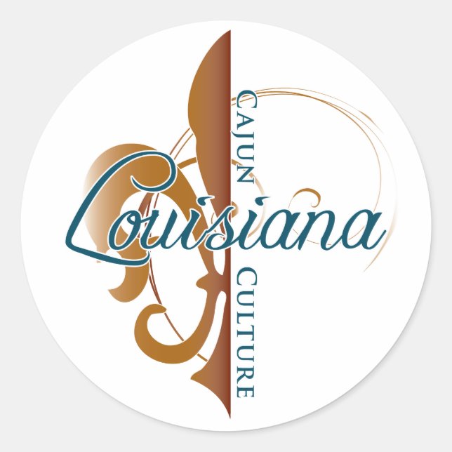 Pegatina Redonda Cultura cajún (Anverso)