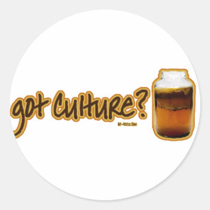 Pegatina Redonda ¿Cultura conseguida? Kombucha