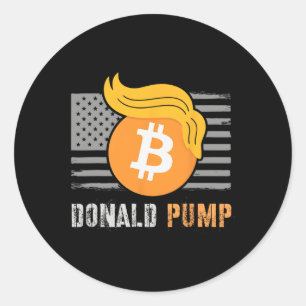 Pegatina Redonda Cum Trump América Donald Pump Cripto Sarcasmo Retu