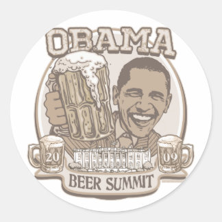 Pegatina Redonda Cumbre Beer de Obama Gear no partidista