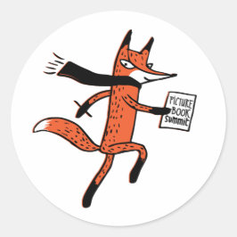 Pegatina Redonda Cumbre del Libro de Imágenes - Dash the Fox Pegati