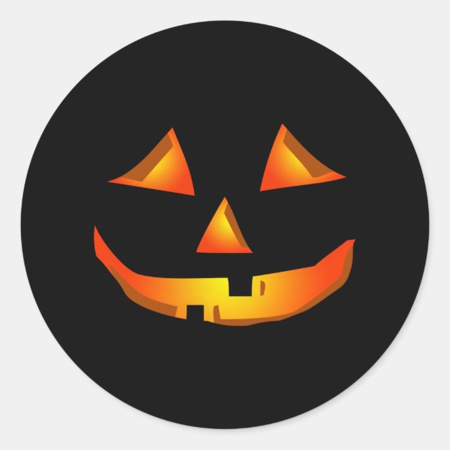 Pegatina Redonda Cumpkin Cara Halloween Jack O Lantern (Anverso)
