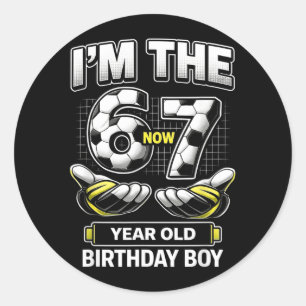 Pegatina Redonda Cumpleañero Era 6 Ahora Soy 7 Seis Siete Fútbol 67