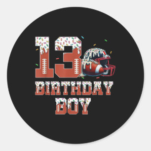Pegatina Redonda Cumpleaños 13 Fútbol Drip Chico Fanático Deporte 1