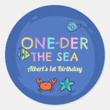 Cumpleaños 1 océano bajo el mar azul