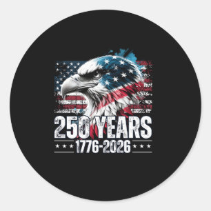Pegatina Redonda Cumpleaños 250 Aniversario de Estados Unidos Manga