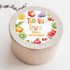 Pegatina Redonda Cumpleaños 2 de niña two-tti frutti