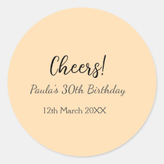 Pegatina Redonda Cumpleaños 30 agregar nombre fecha simple minimali
