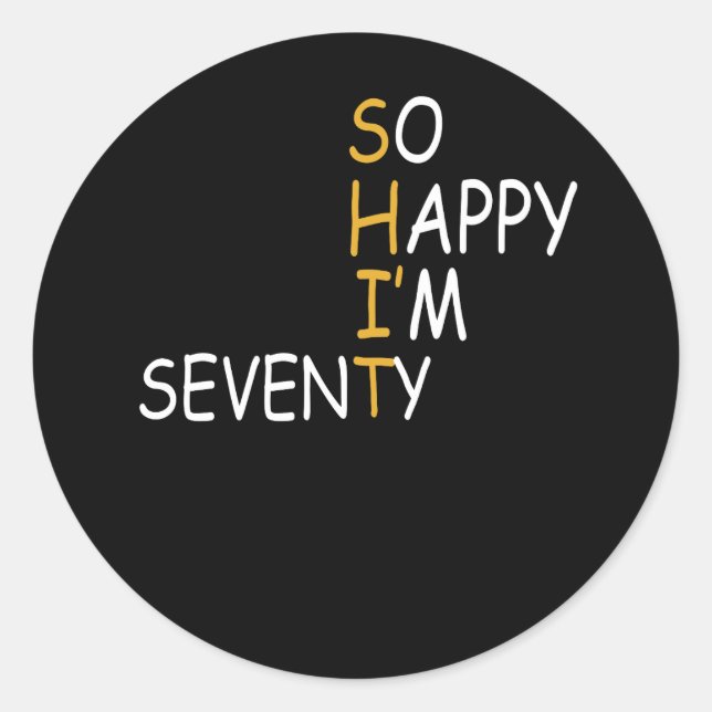 Pegatina Redonda Cumpleaños 70 1952 70 años Feliz Yo Setenta (Anverso)