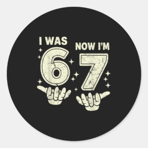 Pegatina Redonda cumpleaños 7 era 6 7 seis siete 6 7 meme niños chi