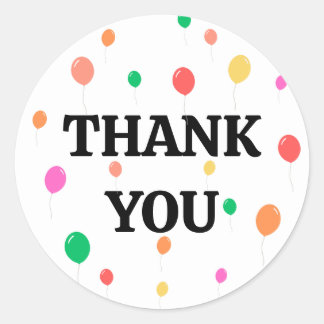 Pegatina Redonda cumpleaños alegre y colorido en globo