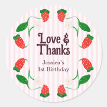 Cumpleaños Amor y Gracias Fresa Rosa