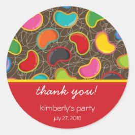 Pegatina Redonda Cumpleaños caprichoso del Jellybean del caramelo