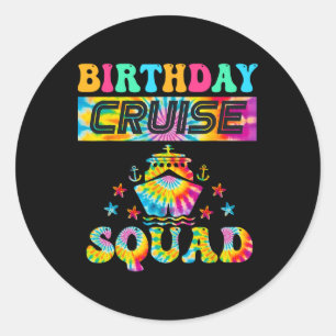 Pegatina Redonda Cumpleaños Cruise Squad Vacation Mating F