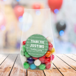 Pegatina Redonda Cumpleaños Cute Sports Football Field Gracias