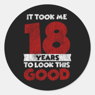 Pegatina Redonda Cumpleaños De 18 Años Me Hizo Ver Bien Cumpleaños